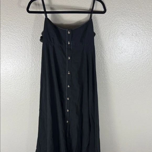Ciao Lucia Deia Black Cotton Tie Back Midi Dress - Picture 4 of 11